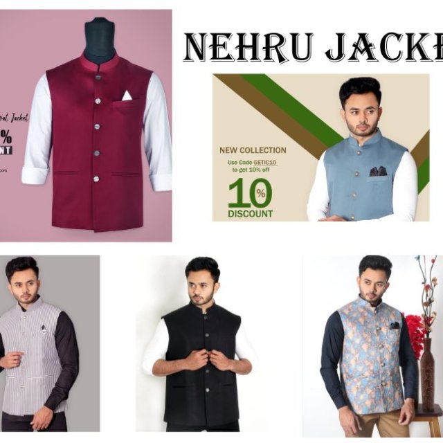 Printed & Plain Sleeveless Short Nehru Jacket For Men - Italiancrown