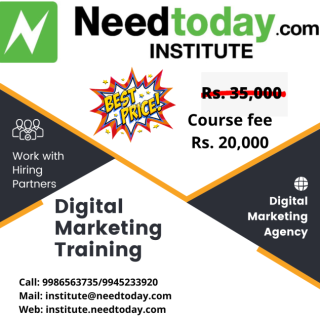 Digital Marketing Training Institute in RT Nagar - Needtoday