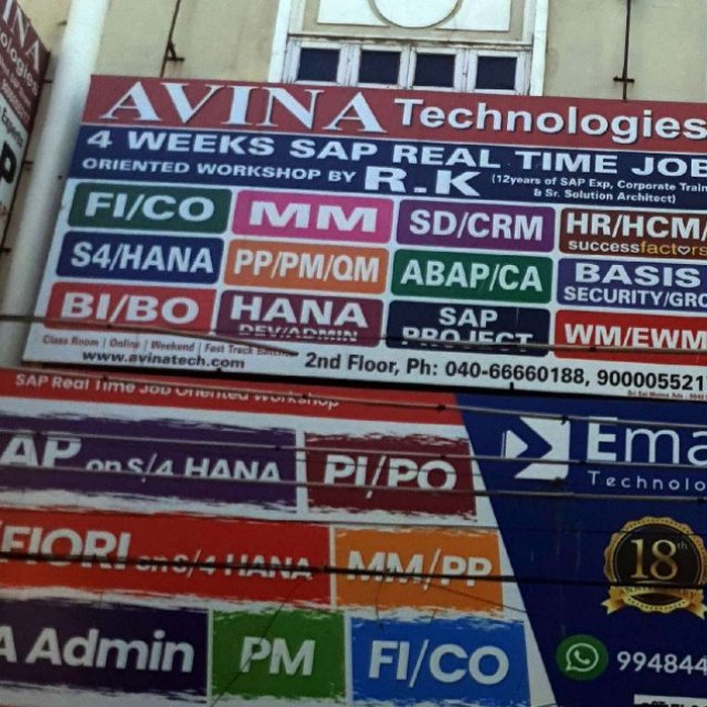 Avina Technologies-SAP ABAP,MM,FICO,PP,Hana,Security,GRC,SD,Training in Hyderabad