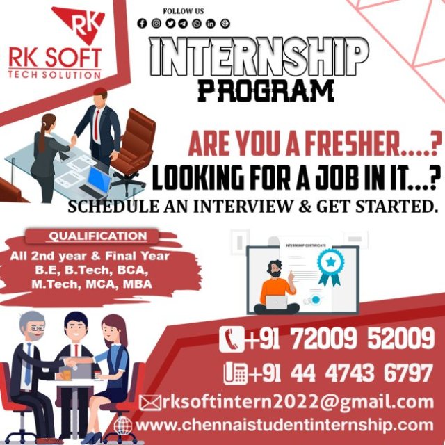 IT Internship Training Institute in Chennai Web Development Internship in Chennai RK Soft Tech Solution