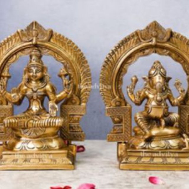 The Advitya to Radiate Prosperity with Brass Ganesh Laxmi Idol
